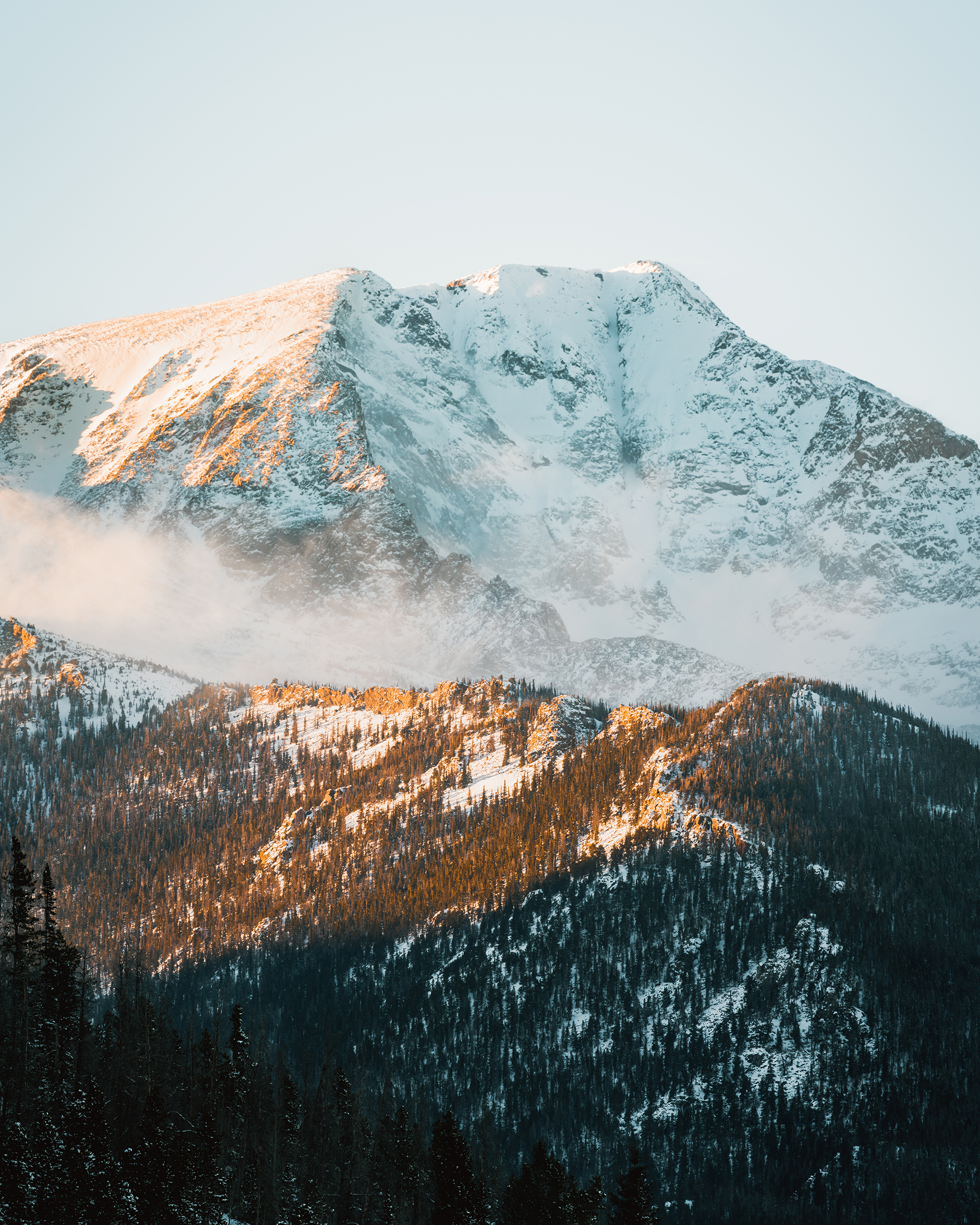 ypsilon_mountain colorado winter sunset